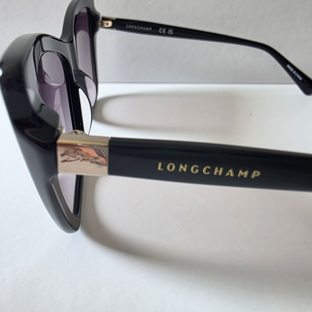 Longchamp Women's Black Sunglasses with Gradient Purple Lenses - Picture 5 of 6